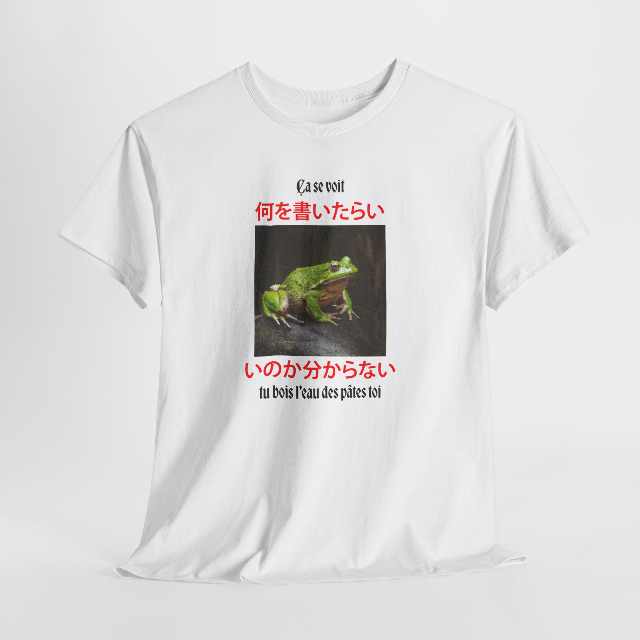 T-shirt grenouille "ça se voit tu bois l'eau des pâtes toi."