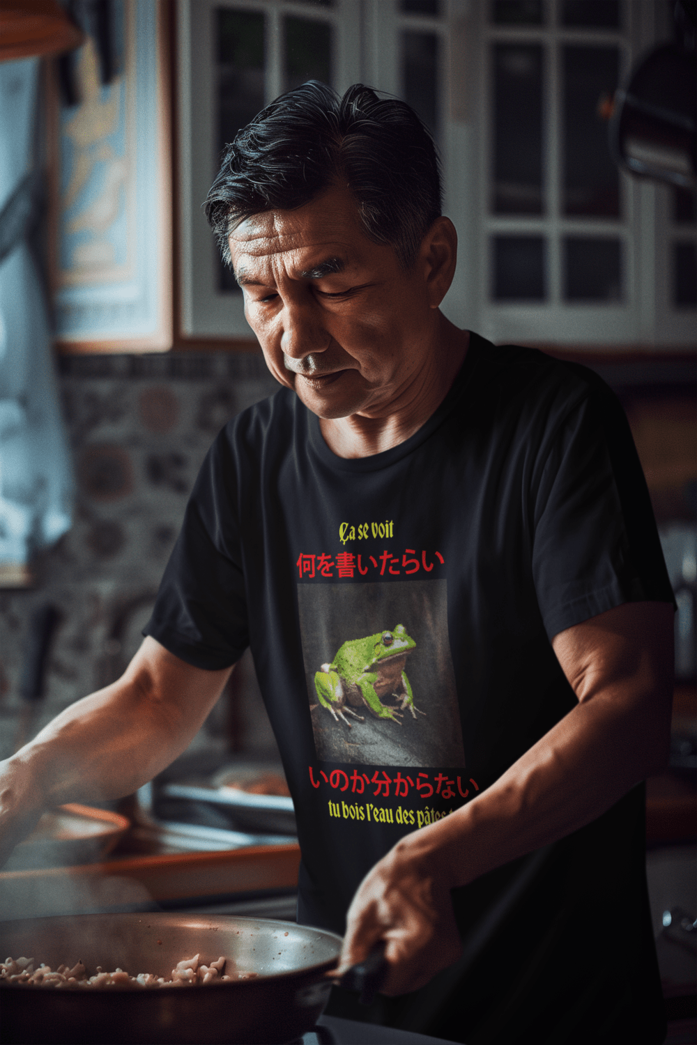 T-shirt grenouille "ça se voit tu bois l'eau des pâtes toi." - Vision Club